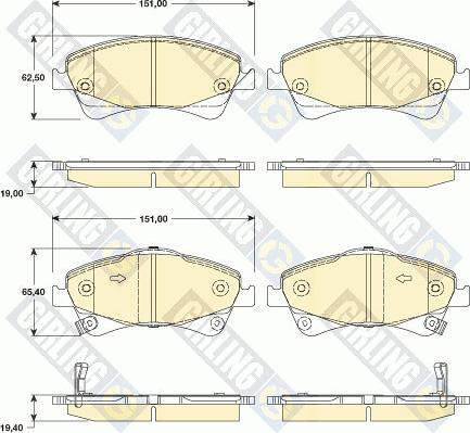 Girling 6134794 - Тормозные колодки, дисковые, комплект autospares.lv