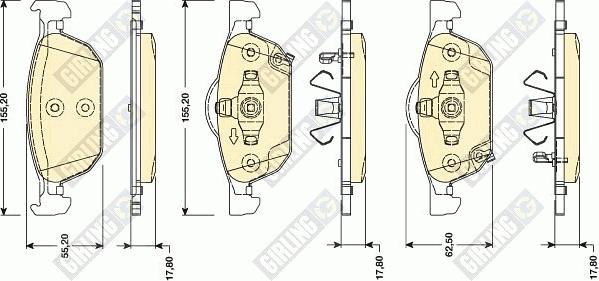 Girling 6134762 - Тормозные колодки, дисковые, комплект autospares.lv