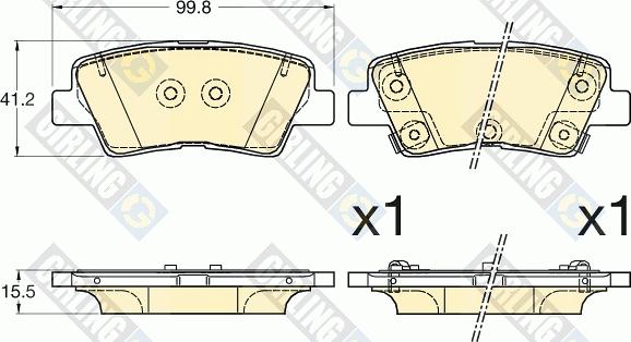 Girling 6135947 - Тормозные колодки, дисковые, комплект autospares.lv