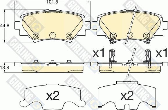 Girling 6135937 - Тормозные колодки, дисковые, комплект autospares.lv