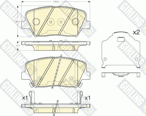 Girling 6135495 - Тормозные колодки, дисковые, комплект autospares.lv