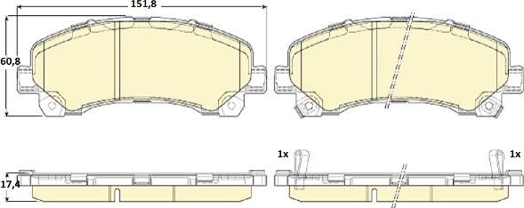 Girling 6135455 - Тормозные колодки, дисковые, комплект autospares.lv