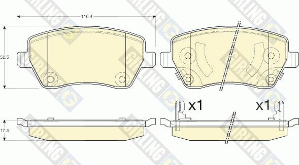 Girling 6135461 - Тормозные колодки, дисковые, комплект autospares.lv