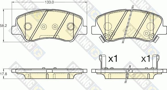 Girling 6135485 - Тормозные колодки, дисковые, комплект autospares.lv