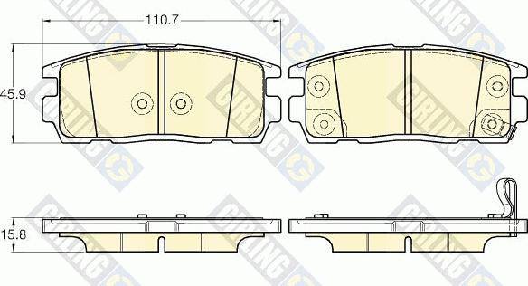 Girling 6135665 - Тормозные колодки, дисковые, комплект autospares.lv