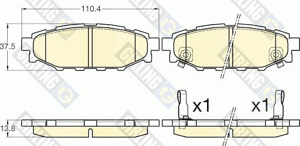 Girling 6135686 - Тормозные колодки, дисковые, комплект autospares.lv