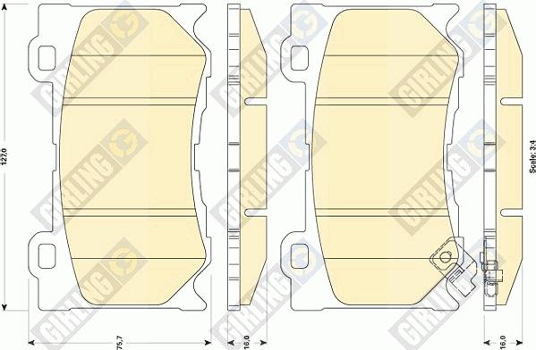 Girling 6135059 - Тормозные колодки, дисковые, комплект autospares.lv