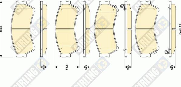 Girling 6135019 - Тормозные колодки, дисковые, комплект autospares.lv