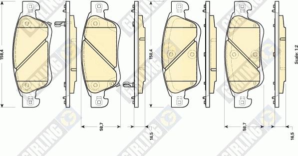 Girling 6135034 - Тормозные колодки, дисковые, комплект autospares.lv