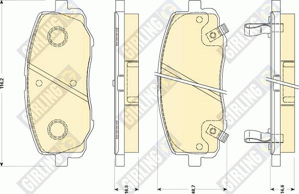 Girling 6135109 - Тормозные колодки, дисковые, комплект autospares.lv