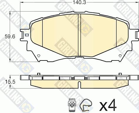 Girling 6135806 - Тормозные колодки, дисковые, комплект autospares.lv