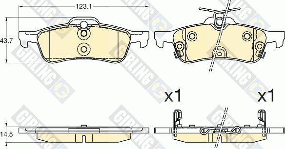 Girling 6135882 - Тормозные колодки, дисковые, комплект autospares.lv