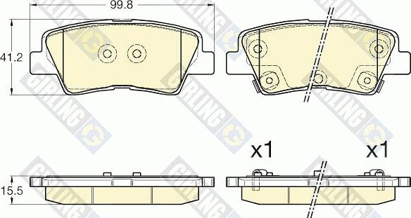 Girling 6135375 - Тормозные колодки, дисковые, комплект autospares.lv