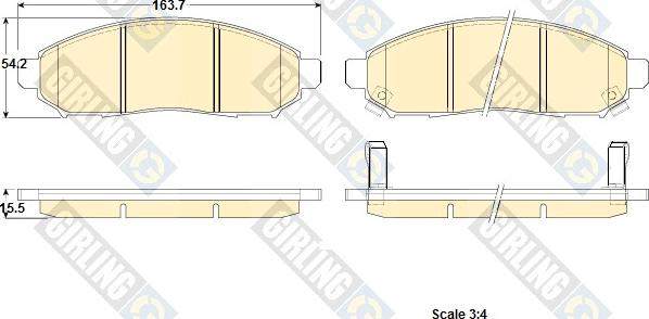 Girling 6135209 - Тормозные колодки, дисковые, комплект autospares.lv