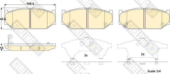 Girling 6135229 - Тормозные колодки, дисковые, комплект autospares.lv