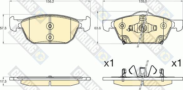 Girling 6136006 - Тормозные колодки, дисковые, комплект autospares.lv