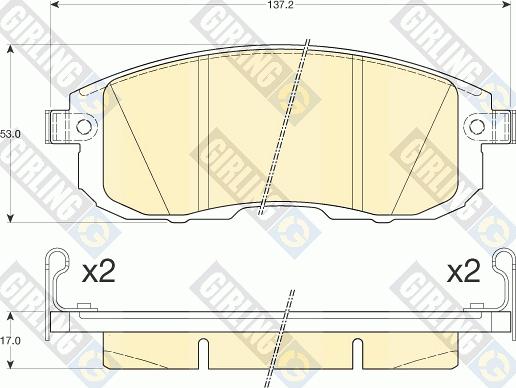 Girling 6136166 - Тормозные колодки, дисковые, комплект autospares.lv