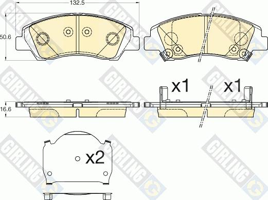 Girling 6136186 - Тормозные колодки, дисковые, комплект autospares.lv