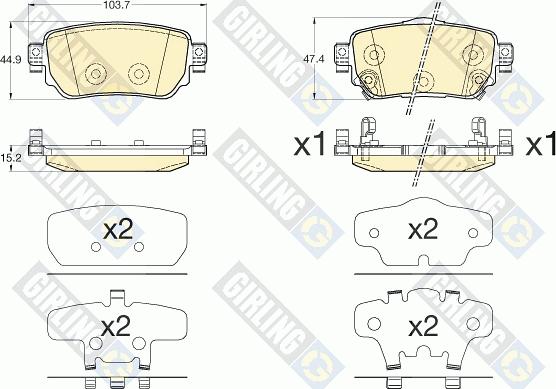 Girling 6136171 - Тормозные колодки, дисковые, комплект autospares.lv