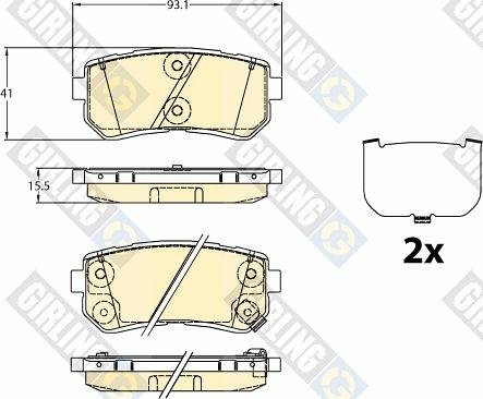 Girling 6136366 - Тормозные колодки, дисковые, комплект autospares.lv