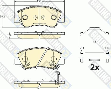 Girling 6136306 - Тормозные колодки, дисковые, комплект autospares.lv