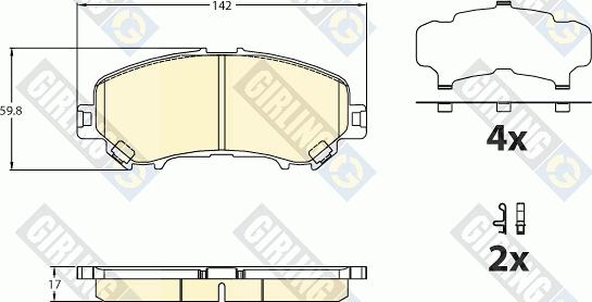 Girling 6136316 - Тормозные колодки, дисковые, комплект autospares.lv