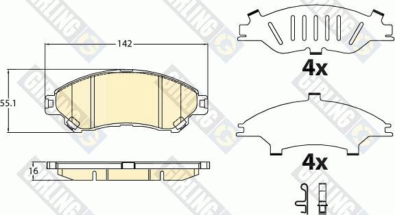 Girling 6136336 - Тормозные колодки, дисковые, комплект autospares.lv