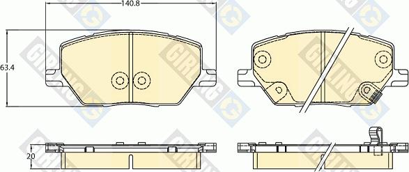 Girling 6136296 - Тормозные колодки, дисковые, комплект autospares.lv