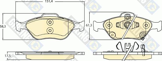 Girling 6136256 - Тормозные колодки, дисковые, комплект autospares.lv