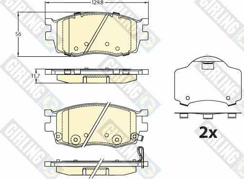 Girling 6136266 - Тормозные колодки, дисковые, комплект autospares.lv