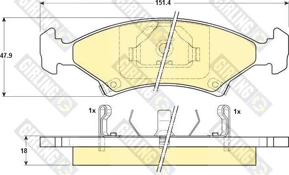 Girling 6130962 - Тормозные колодки, дисковые, комплект autospares.lv