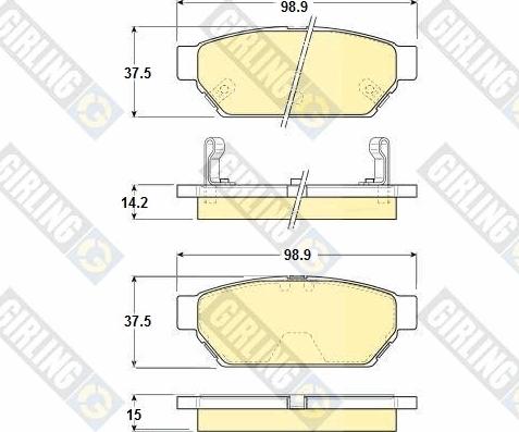 Girling 6130459 - Тормозные колодки, дисковые, комплект autospares.lv