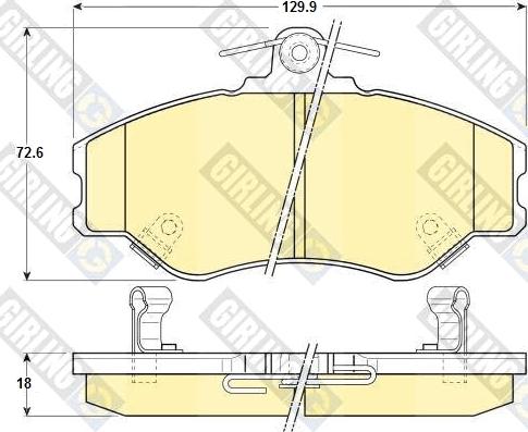 Girling 6130891 - Тормозные колодки, дисковые, комплект autospares.lv