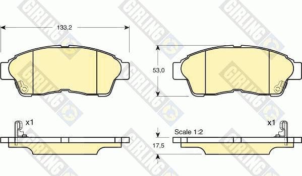 Girling 6131479 - Тормозные колодки, дисковые, комплект autospares.lv