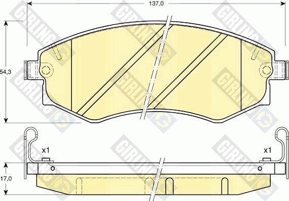 Girling 6131699 - Тормозные колодки, дисковые, комплект autospares.lv