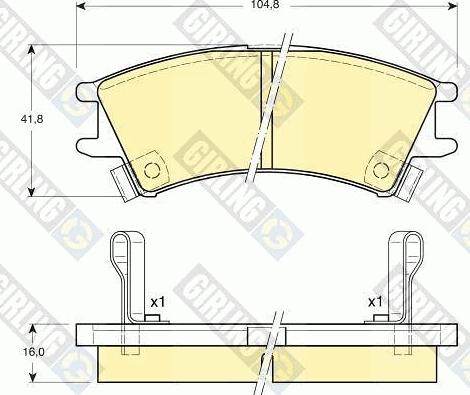 Girling 6131659 - Тормозные колодки, дисковые, комплект autospares.lv