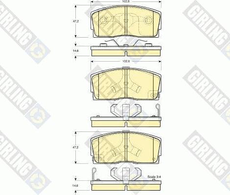 Girling 6131669 - Тормозные колодки, дисковые, комплект autospares.lv