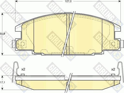 Girling 6131619 - Тормозные колодки, дисковые, комплект autospares.lv