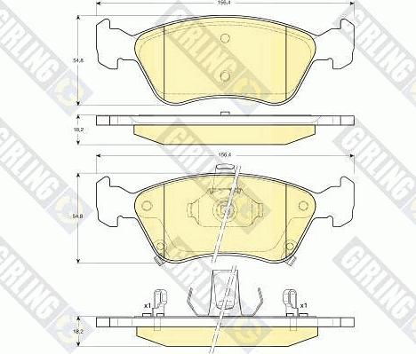 Girling 6131632 - Тормозные колодки, дисковые, комплект autospares.lv