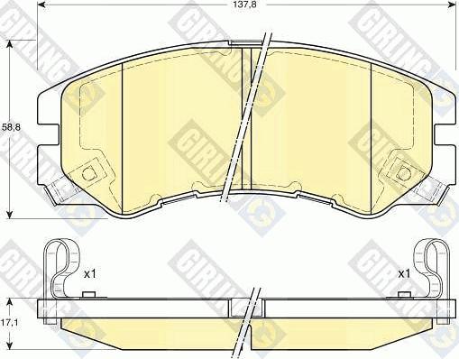 Girling 6131629 - Тормозные колодки, дисковые, комплект autospares.lv