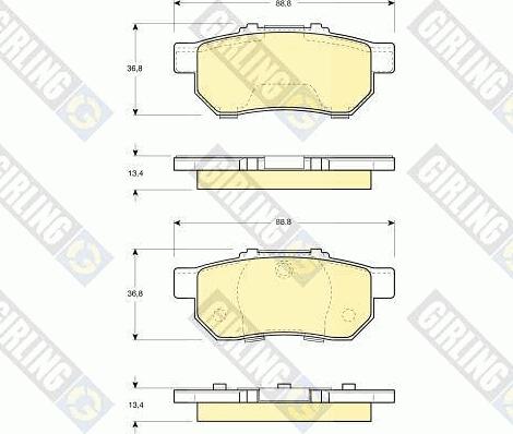 Girling 6131139 - Тормозные колодки, дисковые, комплект autospares.lv