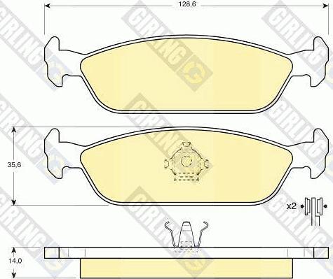 Girling 6131122 - Тормозные колодки, дисковые, комплект autospares.lv