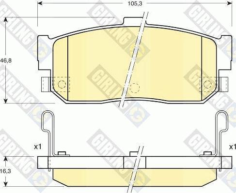 Girling 6131819 - Тормозные колодки, дисковые, комплект autospares.lv