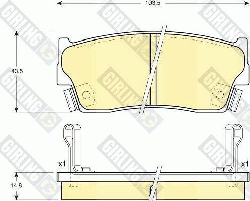 Girling 6131839 - Тормозные колодки, дисковые, комплект autospares.lv