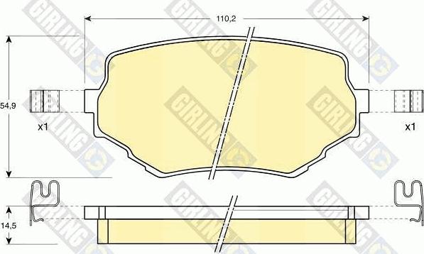 Girling 6131329 - Тормозные колодки, дисковые, комплект autospares.lv