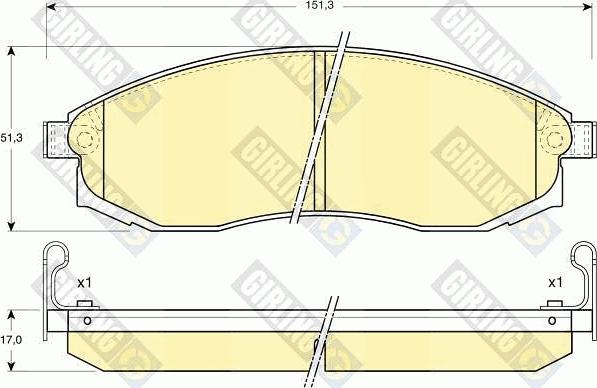 Girling 6131249 - Тормозные колодки, дисковые, комплект autospares.lv