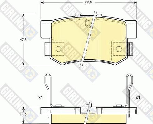 Girling 6131759 - Тормозные колодки, дисковые, комплект autospares.lv