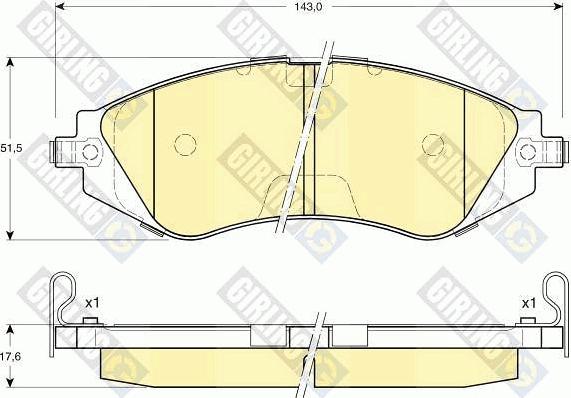 Girling 6131719 - Тормозные колодки, дисковые, комплект autospares.lv