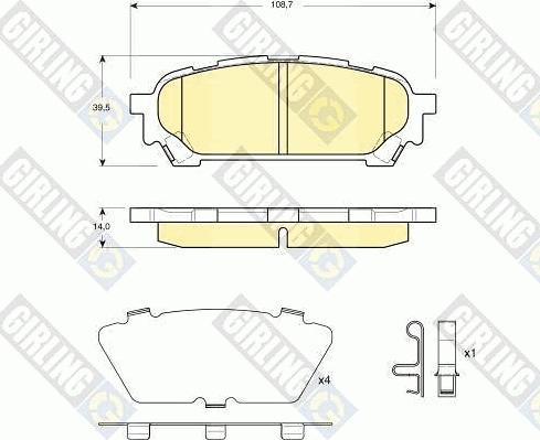 Girling 6133959 - Тормозные колодки, дисковые, комплект autospares.lv