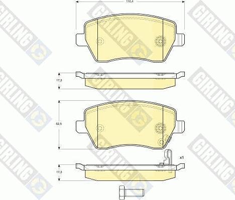 Girling 6133961 - Тормозные колодки, дисковые, комплект autospares.lv